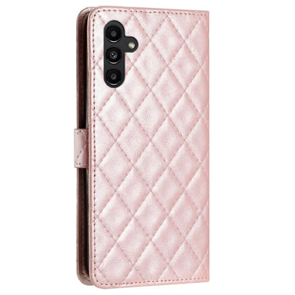 For Samsung Galaxy A35 5G Cell Phone Case Leather Rhombus Grid Wallet Protective Shell