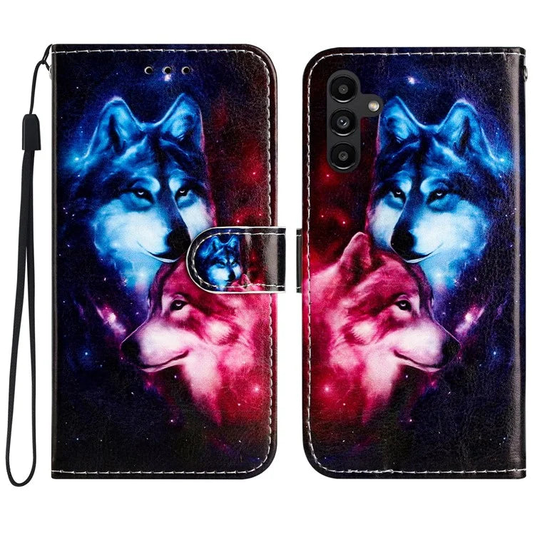 For Samsung Galaxy A35 5G Magnetic Case Pattern Printing PU Leather Phone Stand Cover