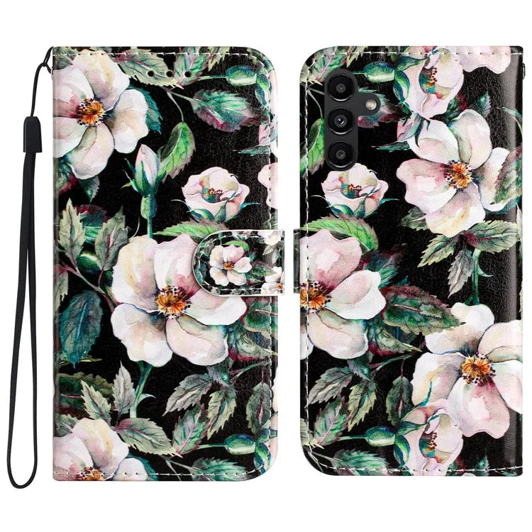 For Samsung Galaxy A35 5G Magnetic Case Pattern Printing PU Leather Phone Stand Cover