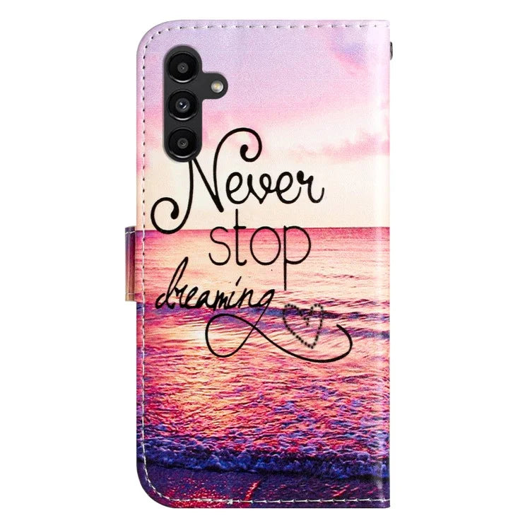 For Samsung Galaxy A35 5G Magnetic Case Pattern Printing PU Leather Phone Stand Cover