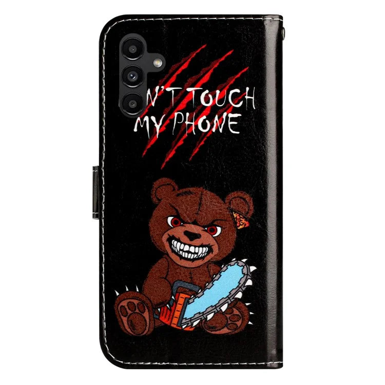 For Samsung Galaxy A35 5G Magnetic Case Pattern Printing PU Leather Phone Stand Cover