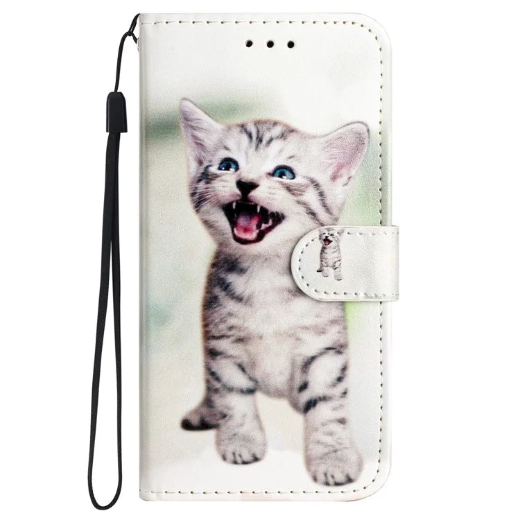 For Samsung Galaxy A35 5G Magnetic Case Pattern Printing PU Leather Phone Stand Cover