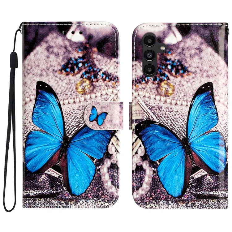 For Samsung Galaxy A35 5G Magnetic Case Pattern Printing PU Leather Phone Stand Cover