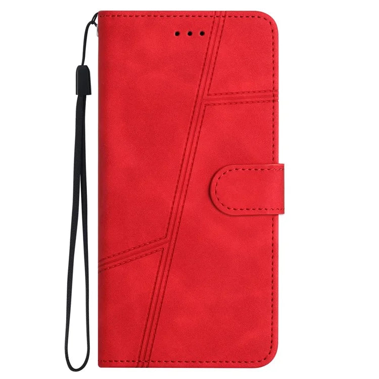 For Samsung Galaxy A35 5G Phone Case Lines Imprinted Leather Wallet Cover