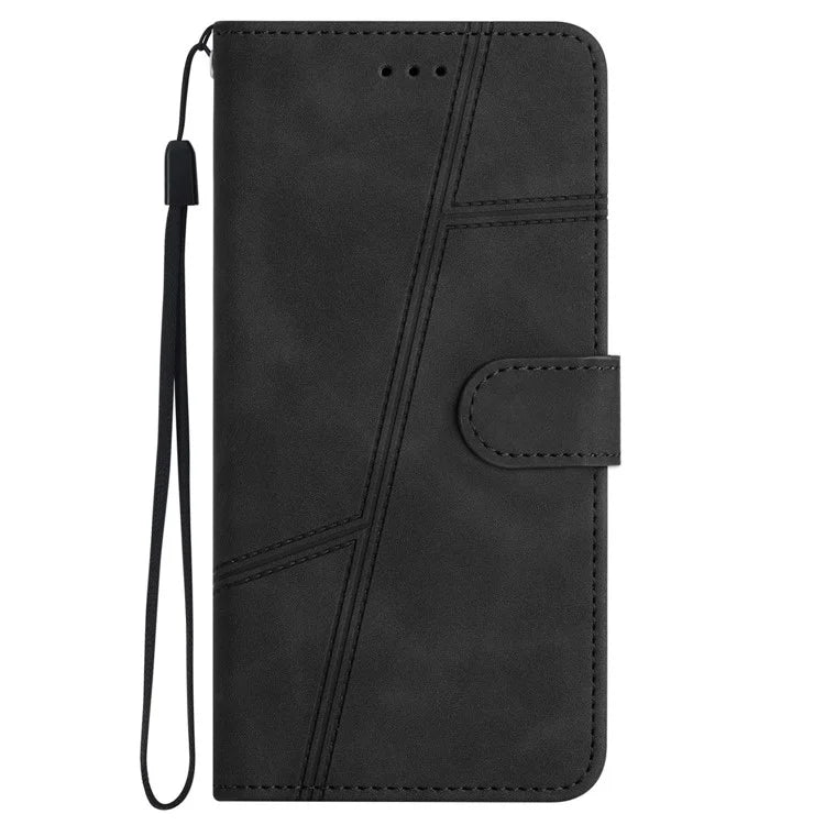 For Samsung Galaxy A35 5G Phone Case Lines Imprinted Leather Wallet Cover