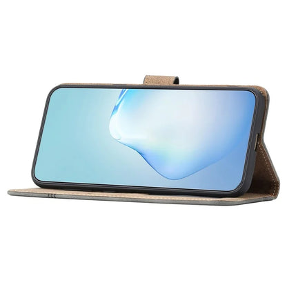 For Samsung Galaxy A35 5G Phone Case Lines Imprinted Leather Wallet Cover