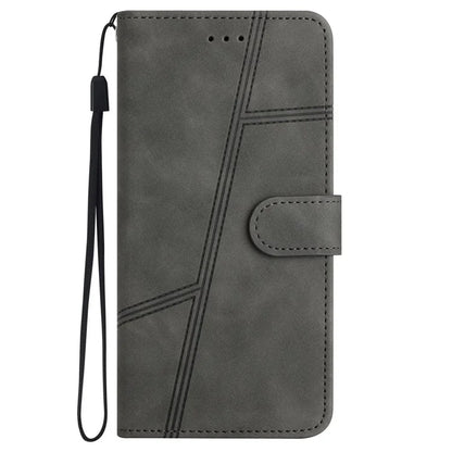 For Samsung Galaxy A35 5G Phone Case Lines Imprinted Leather Wallet Cover