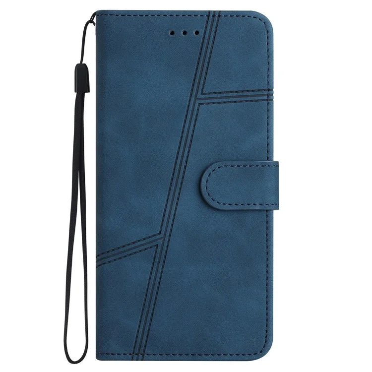 For Samsung Galaxy A35 5G Phone Case Lines Imprinted Leather Wallet Cover