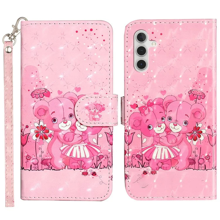 For Samsung Galaxy A35 5G Case 3D Pattern Print Leather Wallet Cellphone Cover