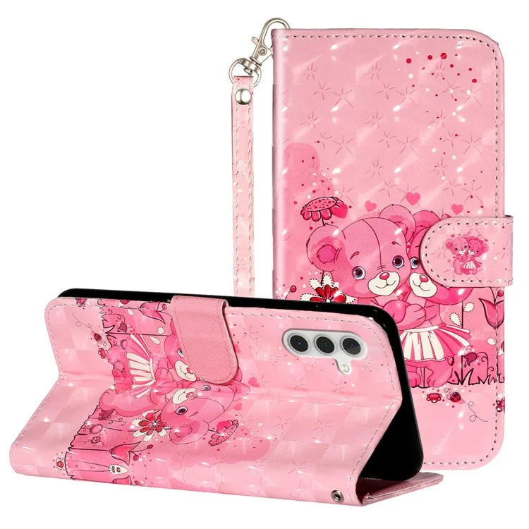 For Samsung Galaxy A35 5G Case 3D Pattern Print Leather Wallet Cellphone Cover