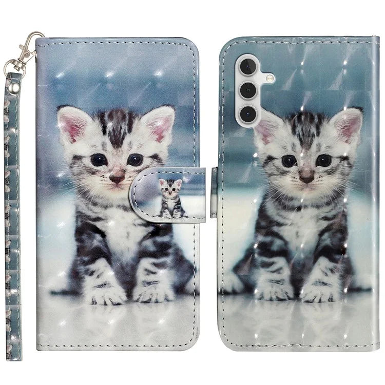 For Samsung Galaxy A35 5G Case 3D Pattern Print Leather Wallet Cellphone Cover