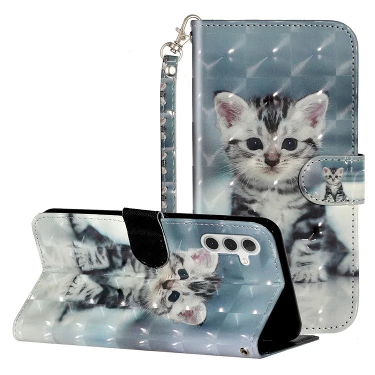 For Samsung Galaxy A35 5G Case 3D Pattern Print Leather Wallet Cellphone Cover