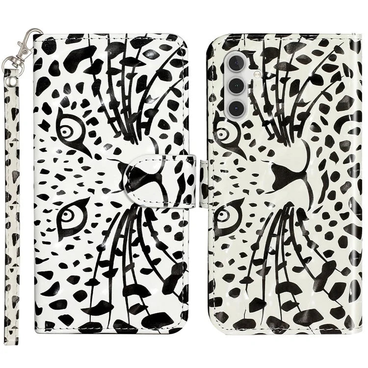 For Samsung Galaxy A35 5G Case 3D Pattern Print Leather Wallet Cellphone Cover Head