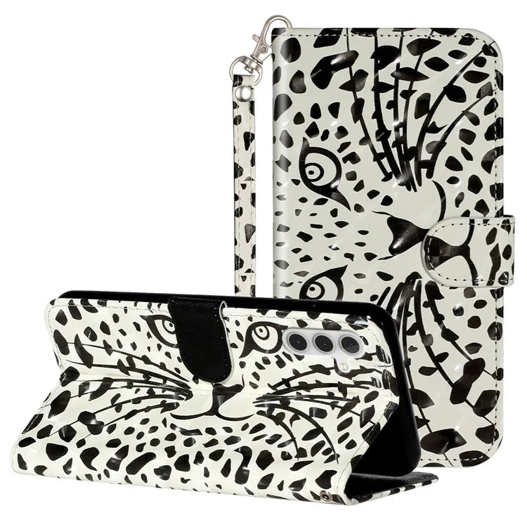 For Samsung Galaxy A35 5G Case 3D Pattern Print Leather Wallet Cellphone Cover Head