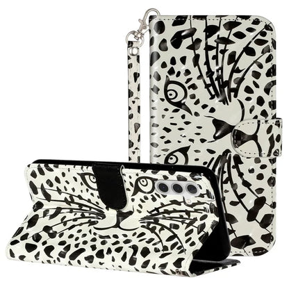 For Samsung Galaxy A35 5G Case 3D Pattern Print Leather Wallet Cellphone Cover Head