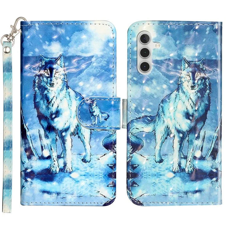 For Samsung Galaxy A35 5G Case 3D Pattern Print Leather Wallet Cellphone Cover