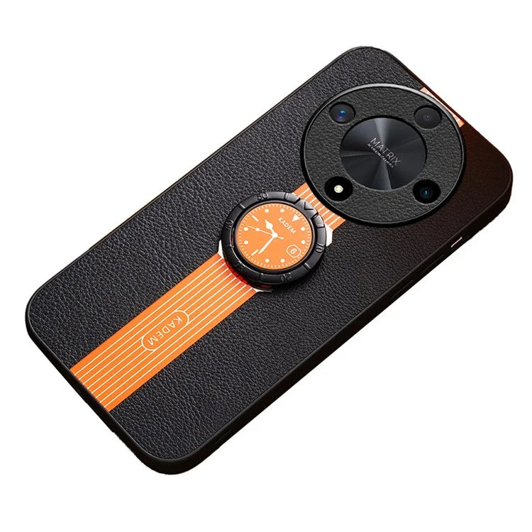 KADEM For Honor X9b 5G / Magic6 Lite 5G Cell Phone Case Anti-fall Ring Kickstand Watch Pattern Cover