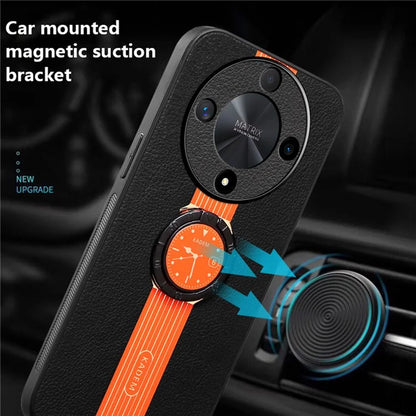 KADEM For Honor X9b 5G / Magic6 Lite 5G Cell Phone Case Anti-fall Ring Kickstand Watch Pattern Cover