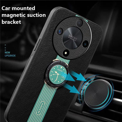 KADEM For Honor X9b 5G / Magic6 Lite 5G Cell Phone Case Anti-fall Ring Kickstand Watch Pattern Cover