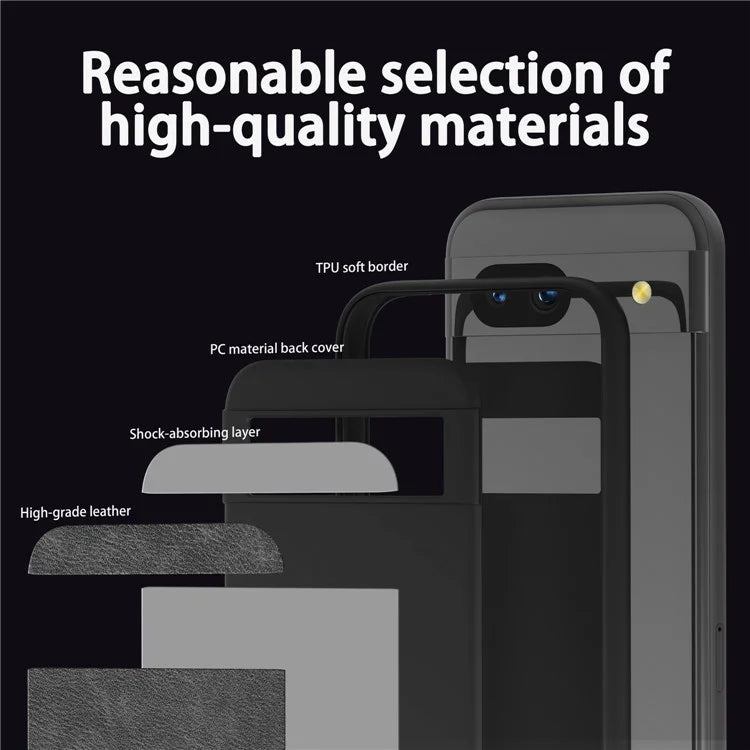 For Google Pixel 8a Retro Phone Case PU Leather+TPU+PC Cell Phone Cover