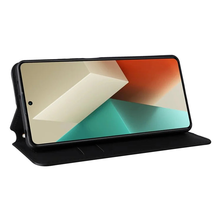 For Xiaomi Redmi Note 13 Pro 5G / Poco X6 5G Cell Phone Case Imprinted Magnetic Closing Cover with Wallet