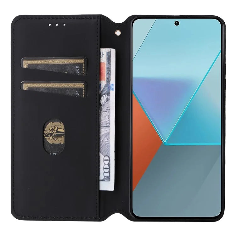 For Xiaomi Redmi Note 13 Pro 5G / Poco X6 5G Cell Phone Case Imprinted Magnetic Closing Cover with Wallet