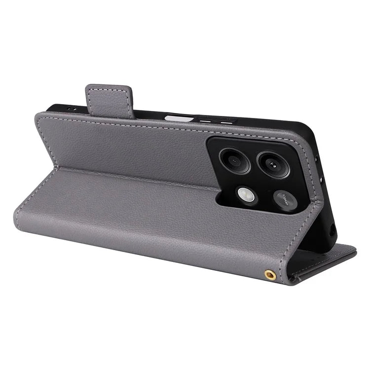 For Xiaomi Redmi Note 13 Pro 5G / Poco X6 5G Cell Phone Case Litchi Texture Leather Cover with Strap