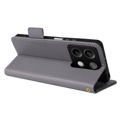 For Xiaomi Redmi Note 13 Pro 5G / Poco X6 5G Cell Phone Case Litchi Texture Leather Cover with Strap