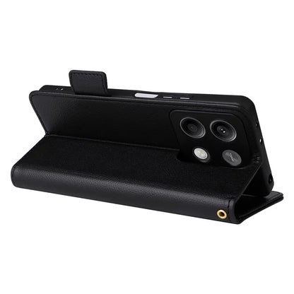For Xiaomi Redmi Note 13 Pro 5G / Poco X6 5G Cell Phone Case Litchi Texture Leather Cover with Strap