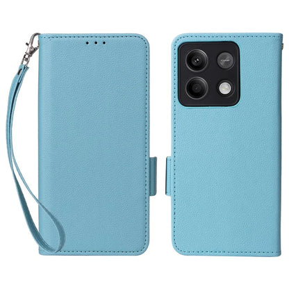 For Xiaomi Redmi Note 13 Pro 5G / Poco X6 5G Cell Phone Case Litchi Texture Leather Cover with Strap