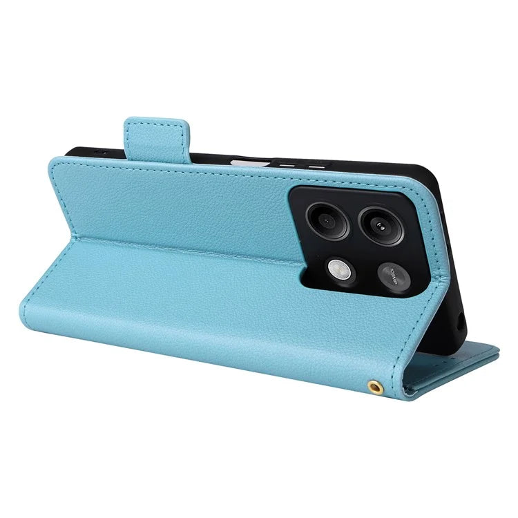 For Xiaomi Redmi Note 13 Pro 5G / Poco X6 5G Cell Phone Case Litchi Texture Leather Cover with Strap