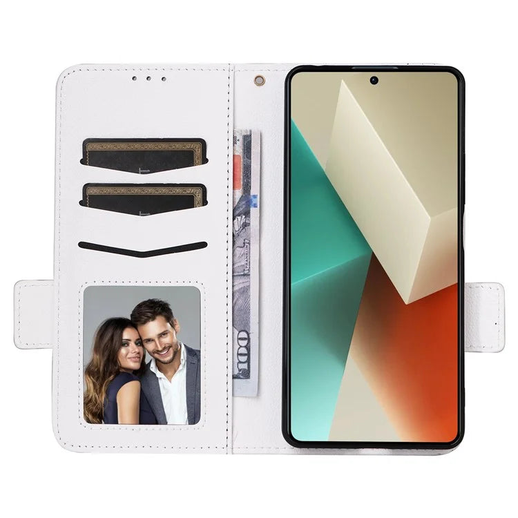 For Xiaomi Redmi Note 13 Pro 5G / Poco X6 5G Cell Phone Case Litchi Texture Leather Cover with Strap