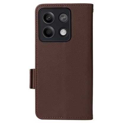 For Xiaomi Redmi Note 13 Pro 5G / Poco X6 5G Cell Phone Case Litchi Texture Leather Cover with Strap