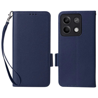 For Xiaomi Redmi Note 13 Pro 5G / Poco X6 5G Cell Phone Case Litchi Texture Leather Cover with Strap