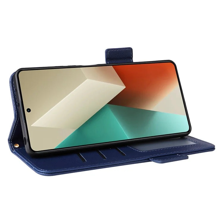 For Xiaomi Redmi Note 13 Pro 5G / Poco X6 5G Cell Phone Case Litchi Texture Leather Cover with Strap