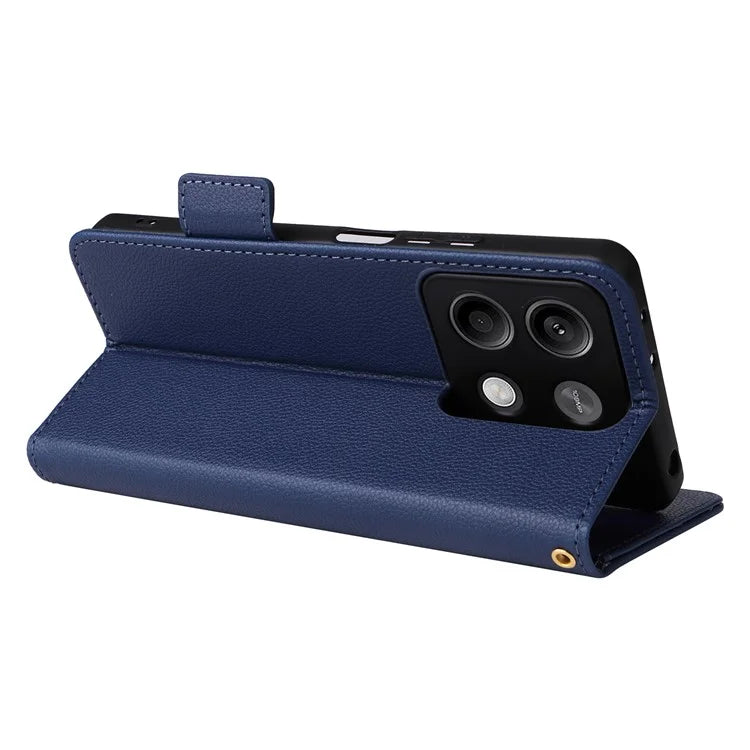 For Xiaomi Redmi Note 13 Pro 5G / Poco X6 5G Cell Phone Case Litchi Texture Leather Cover with Strap