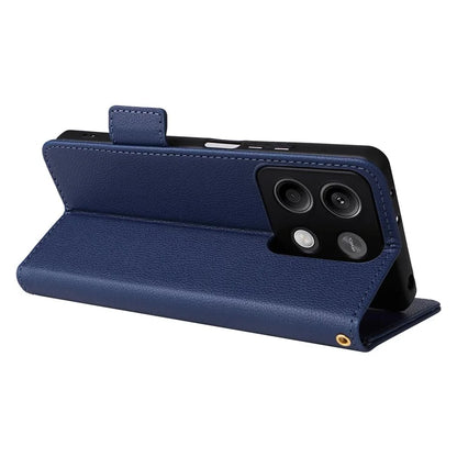 For Xiaomi Redmi Note 13 Pro 5G / Poco X6 5G Cell Phone Case Litchi Texture Leather Cover with Strap