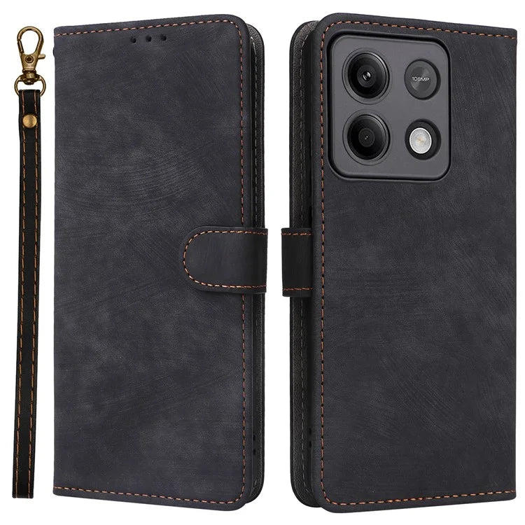 For Xiaomi Redmi Note 13 Pro 5G / Poco X6 5G Cell Phone Case RFID Blocking Wallet Leather Cover with Strap