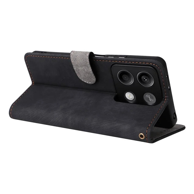 For Xiaomi Redmi Note 13 Pro 5G / Poco X6 5G Cell Phone Case RFID Blocking Wallet Leather Cover with Strap