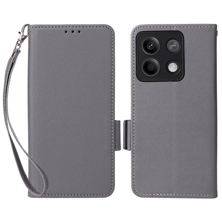 For Xiaomi Redmi Note 13 5G Cover Leather Wallet Stand Cell Phone Case with Strap