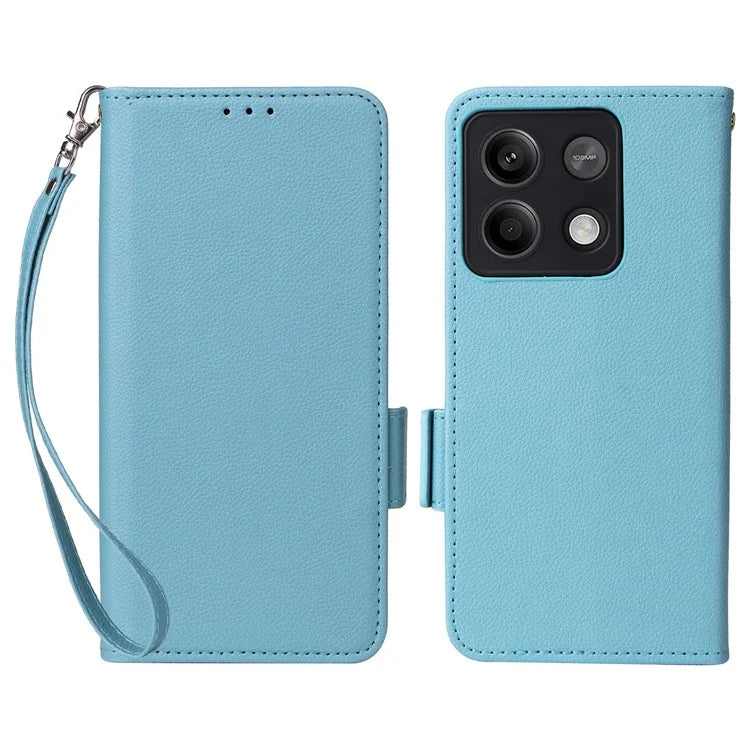 For Xiaomi Redmi Note 13 5G Cover Leather Wallet Stand Cell Phone Case with Strap