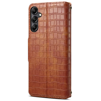 For Samsung Galaxy S24+ Case PU Leather+TPU Crocodile Texture Stand Phone Protector