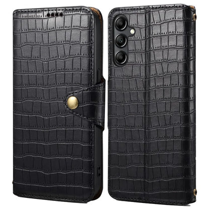 For Samsung Galaxy S24+ Case PU Leather+TPU Crocodile Texture Stand Phone Protector