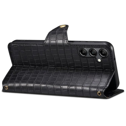 For Samsung Galaxy S24+ Case PU Leather+TPU Crocodile Texture Stand Phone Protector