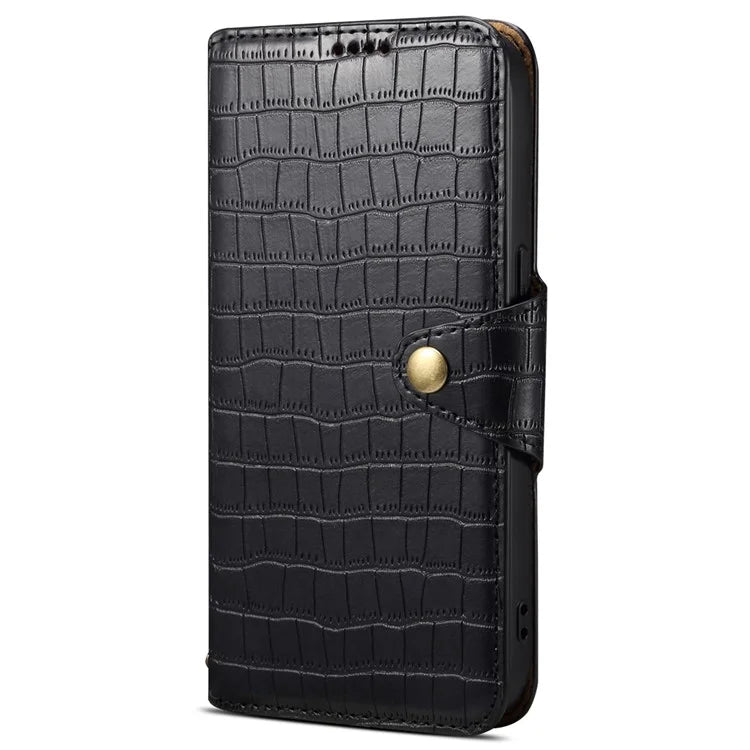 For Samsung Galaxy S24+ Case PU Leather+TPU Crocodile Texture Stand Phone Protector