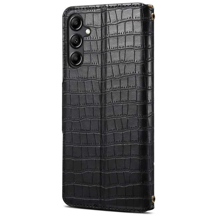 For Samsung Galaxy S24+ Case PU Leather+TPU Crocodile Texture Stand Phone Protector
