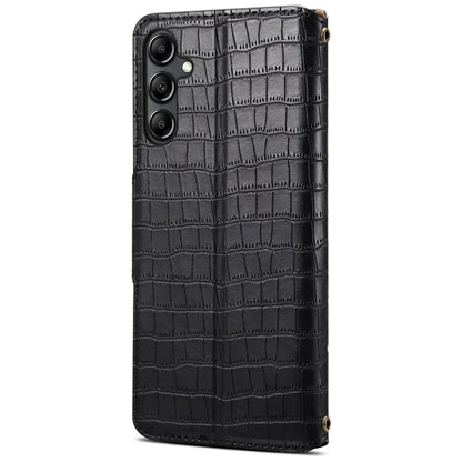 For Samsung Galaxy S24+ Case PU Leather+TPU Crocodile Texture Stand Phone Protector