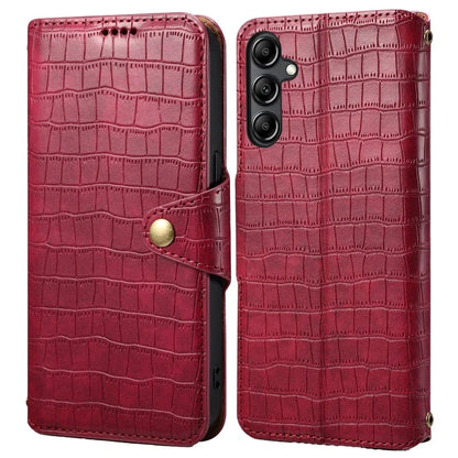 For Samsung Galaxy S24+ Case PU Leather+TPU Crocodile Texture Stand Phone Protector