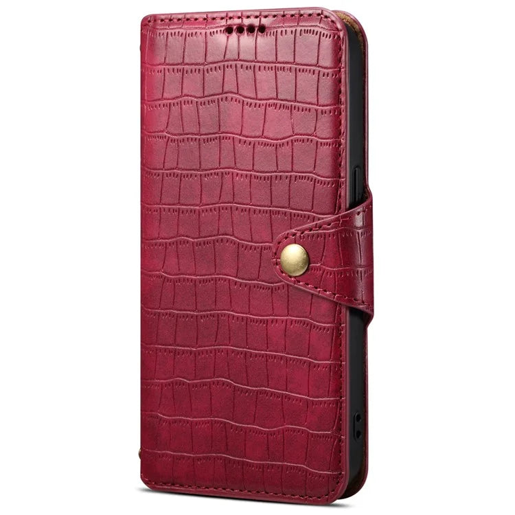 For Samsung Galaxy S24+ Case PU Leather+TPU Crocodile Texture Stand Phone Protector