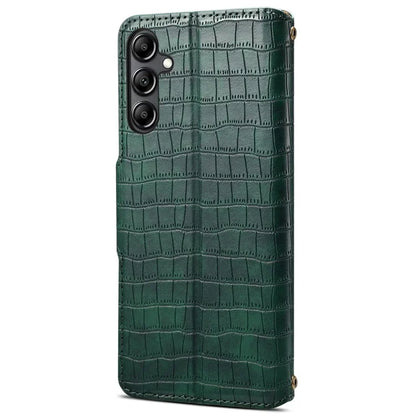 For Samsung Galaxy S24+ Case PU Leather+TPU Crocodile Texture Stand Phone Protector